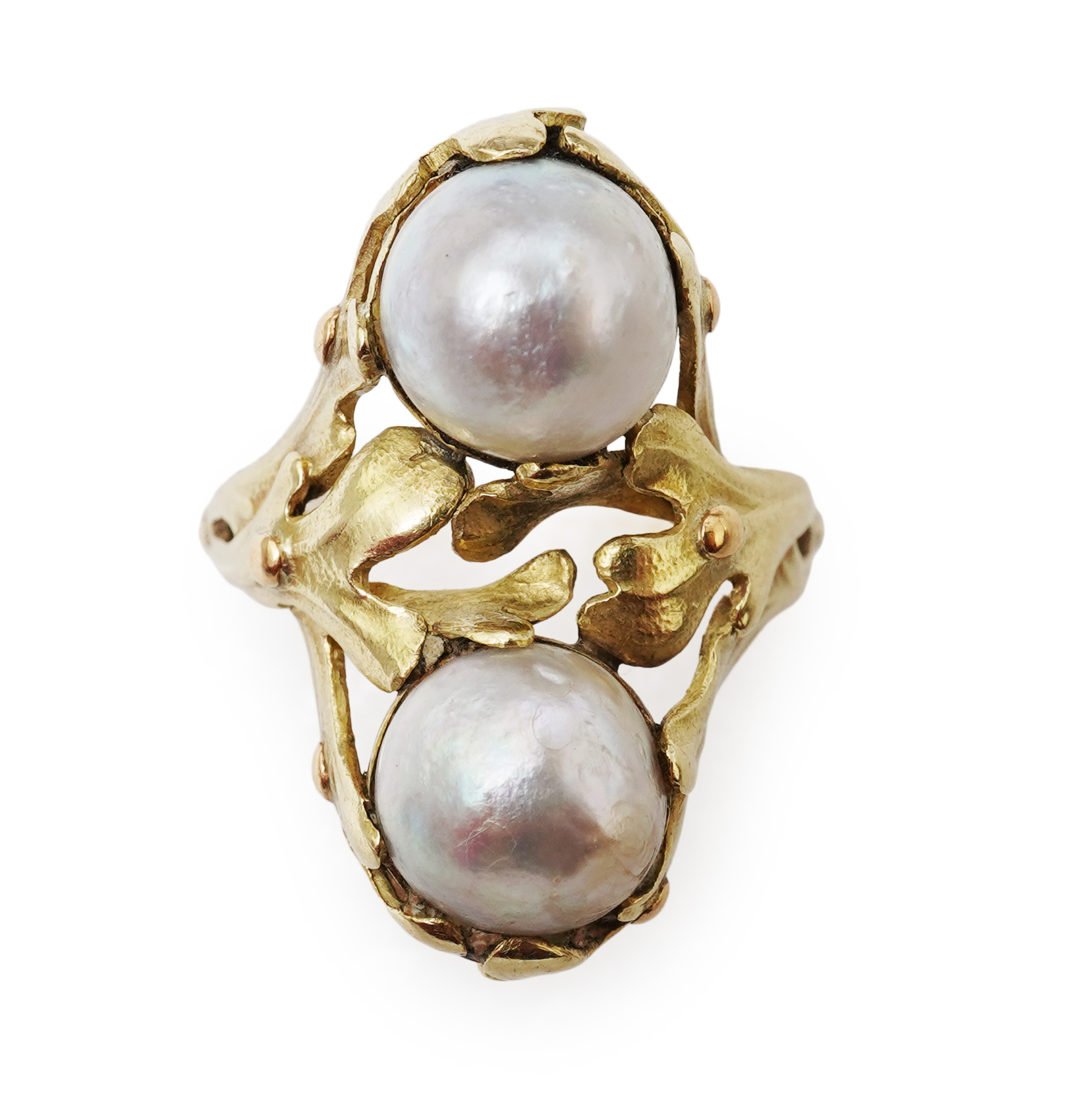 A fine Art Nouveau pearl ring, France, circa 1900